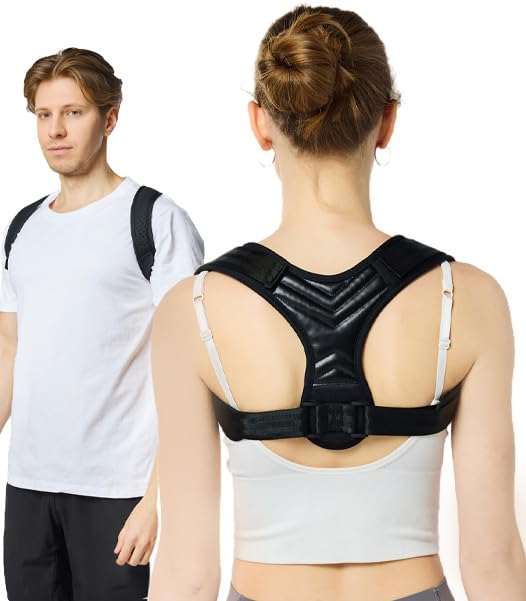 YUNYILAN Posture Corrector for Women and Men - Adjustable Shoulder Back Brace - Upper Back Pain Relief Improve Posture Correct Hunchback Slouching Kyphosis Invisible Under Clothes